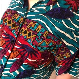 Brightly colored rayon shirt